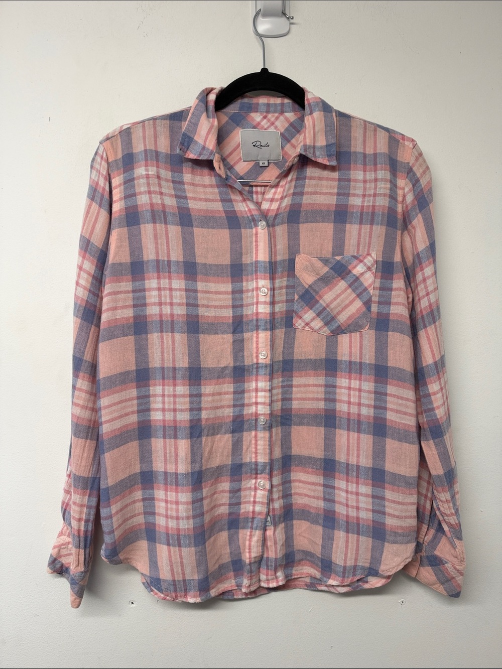 Rails Pink and Blue Plaid Button-Down Shirt
